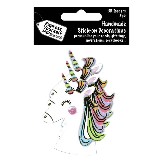 Express Yourself Unicorn Card Toppers 3 Pieces image number 1