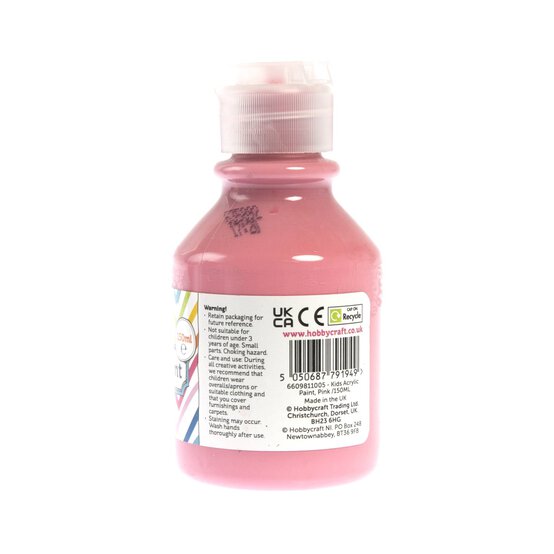 Kids’ Pink Acrylic Paint 150ml image number 3