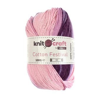 Knitcraft Pink Purple Coral Cotton Festival DK 100g