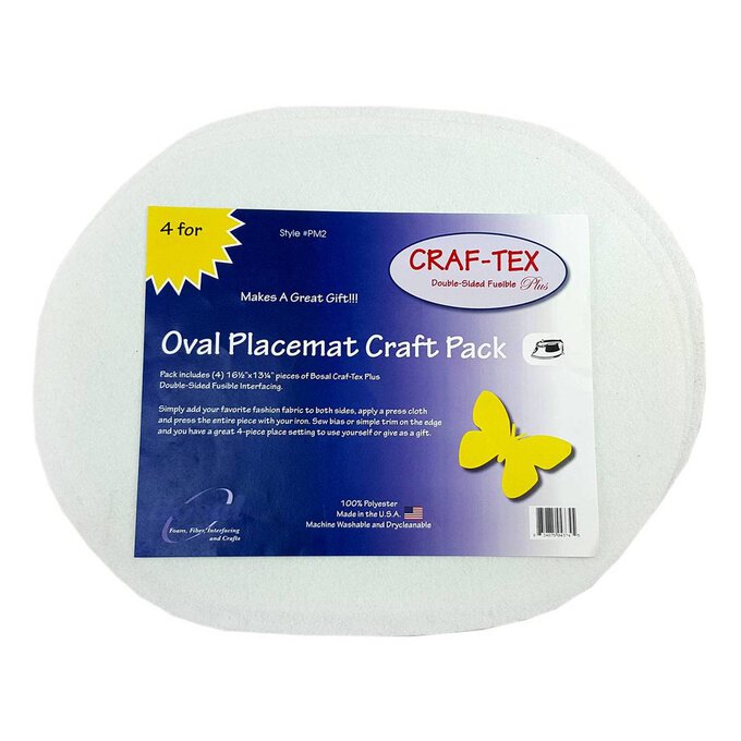 Craf-Tex Double-Sided Fusible Oval Placemat 4 Pack image number 1