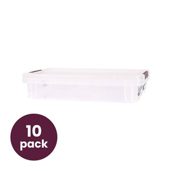 Whitefurze Allstore 0.75 Litre Clear Storage Box 10 Pack Bundle