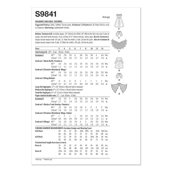 Simplicity Girls' Costume  Sewing Pattern S9841 (K5 7-14) image number 2