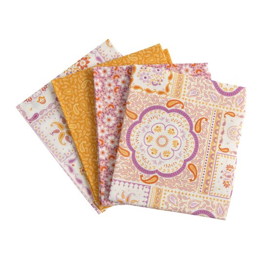 Island Haven Pink Cotton Fat Quarters 4 Pack image number 1
