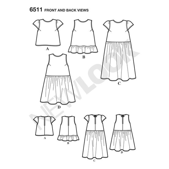 New Look Women's Dress and Top Sewing Pattern 6511 image number 2