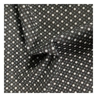Black Diamond Dots Polycotton Print Fabric by the Metre