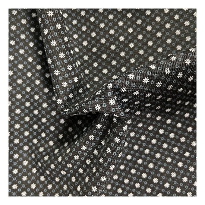 Black Diamond Dots Polycotton Print Fabric by the Metre image number 1