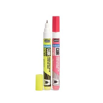 Pebeo Setacolor Fluorescent Leather Paint Markers 2 Pack image number 2