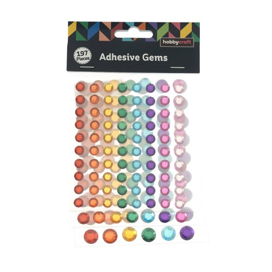 Rainbow Adhesive Gems 197 Pack image number 4