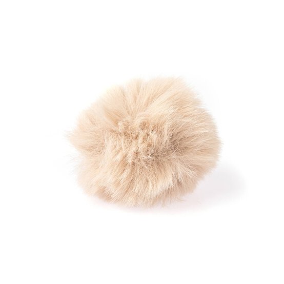 Natural Faux Fur Pom Pom 6cm  image number 1