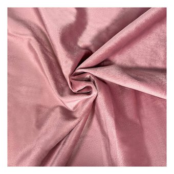 Dusky Pink Plain Dyed Velour Fabric by the Metre