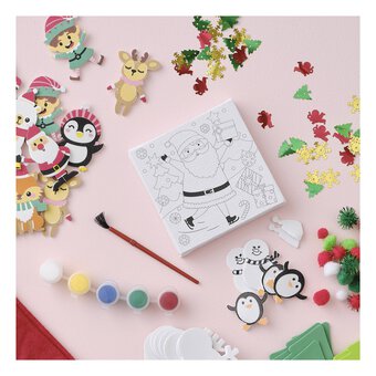 Mini Ice Skating Santa Colour-in Canvas