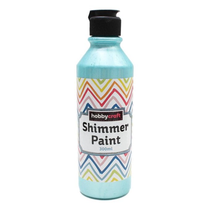 Metallic Pale Blue Ready Mixed Shimmer Paint 300ml image number 1