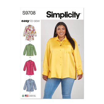 Simplicity Women's Shirts  Sewing Pattern S9708 (W3 30W-38W)
