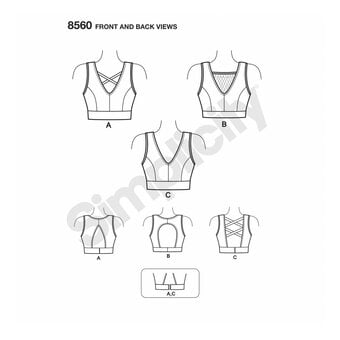 Simplicity Sports Bras Sewing Pattern 8560 image number 2