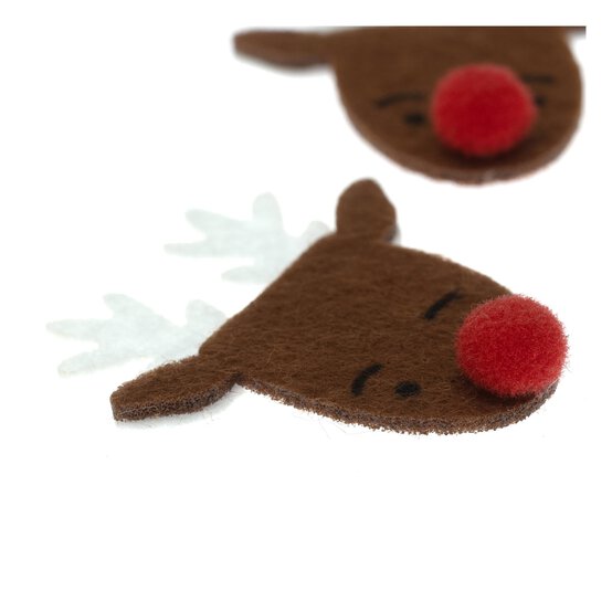 Pom Pom Reindeer Felt Embellishments 3 Pack image number 4