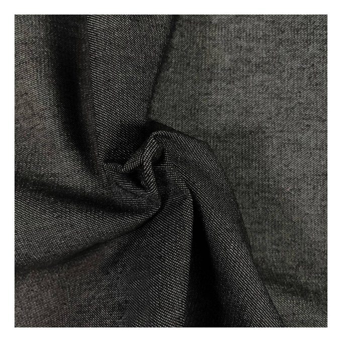 Black Cotton Denim Fabric by the Metre image number 1