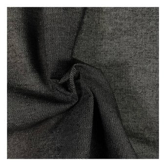 Black Cotton Denim Fabric by the Metre