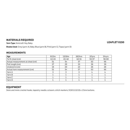 Knitcraft Granny Stripe Crochet Cardigan Digital Pattern 0150 image number 2