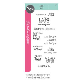 Sizzix Happy Everything Stamp Set 19 Pieces