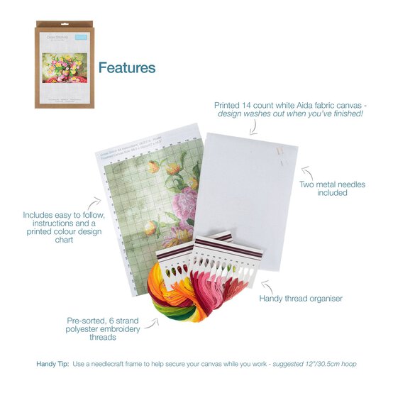 Trimits Roses XL Cross Stitch Kit 42cm x 60.5cm image number 3