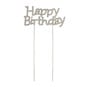Whisk Silver Diamante Happy Birthday Cake Topper image number 1