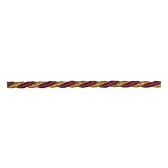 Wine and Gold 6mm Cord Trim by the Metre