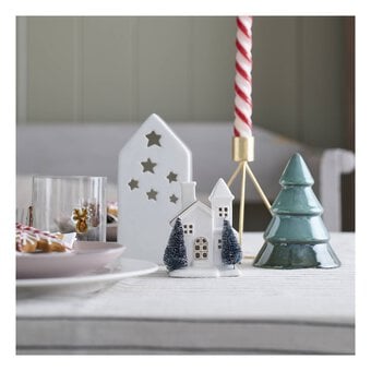 Ceramic Star House Tealight Holder 17cm