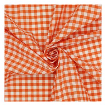 Orange 1/4 Gingham Fabric by the Metre
