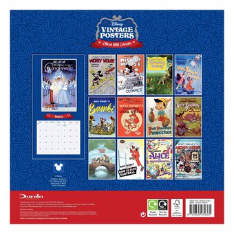 Disney Vintage Posters Wall Calendar 2026