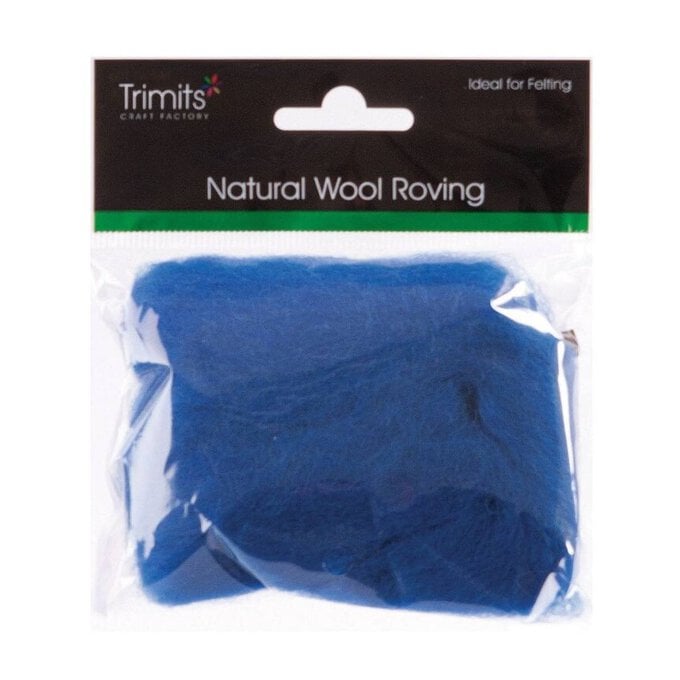 Trimits Sapphire Natural Wool Roving 10g image number 1