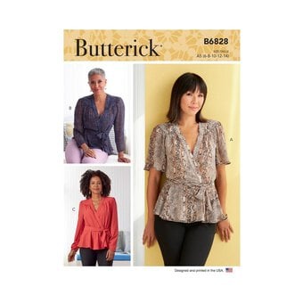 Butterick Women's Tops  Sewing Pattern B6828 (A5 6-14)
