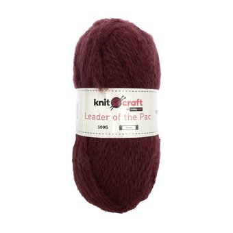 Knitcraft Burgundy Leader of the Pac Aran Yarn 100g