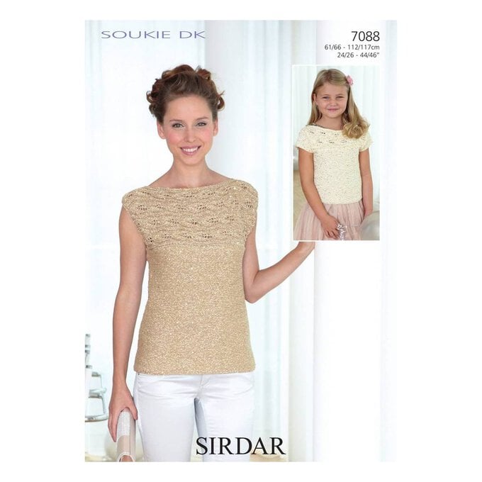 Sirdar Soukie DK Short Sleeved Top Digital Pattern 7088 image number 1