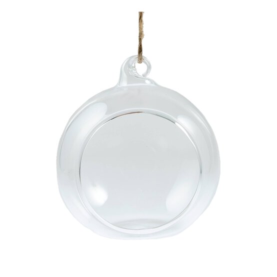 Round Flat Fillable Glass Bauble 8cm 3 Pack image number 5