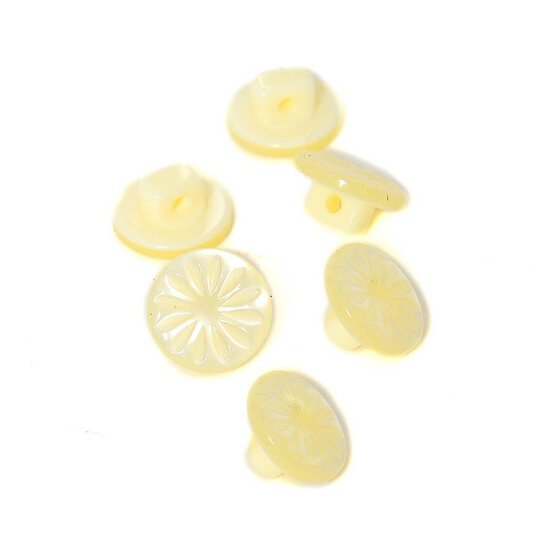 Hemline Cream Basic Cut Flower Button 6 Pack image number 1