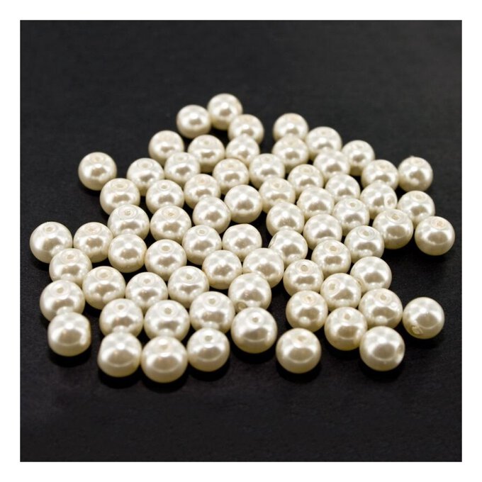 Hobbycraft Glass Pearls Beads White image number 1