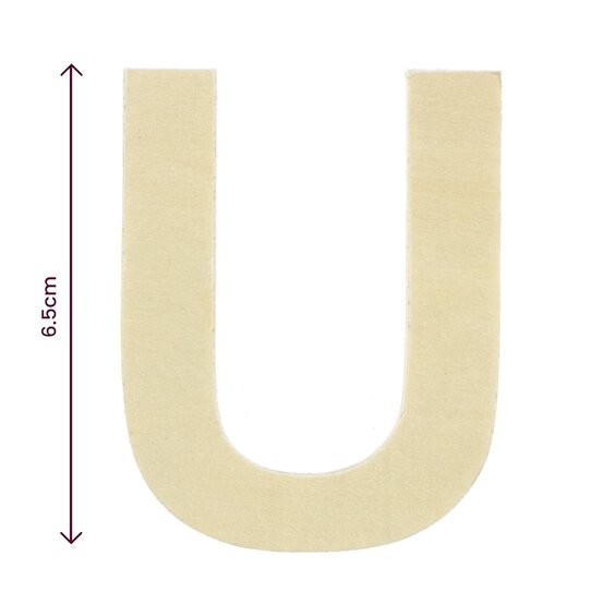 Small Wooden Letter U 6.5cm image number 4