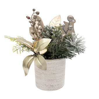 Gold Sparkly Flowerpot 20cm 