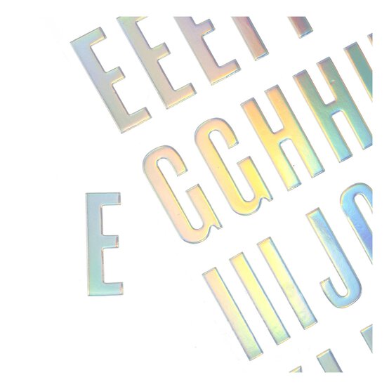 Iridescent Chipboard Alphabet Stickers image number 3