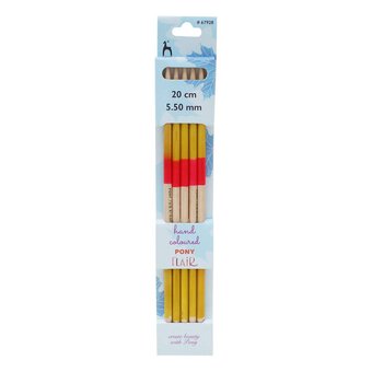 Pony Flair Double Ended Knitting Needles 20cm 5.5mm 5 Pack