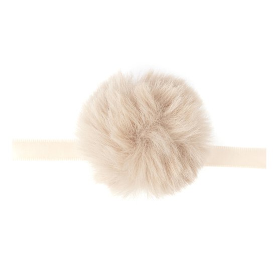Natural Faux Fur Pom Pom 6cm  image number 2