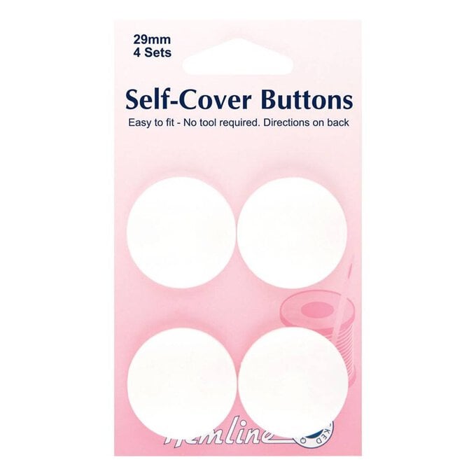 Hemline Self-Cover Buttons 29mm 4 Pack