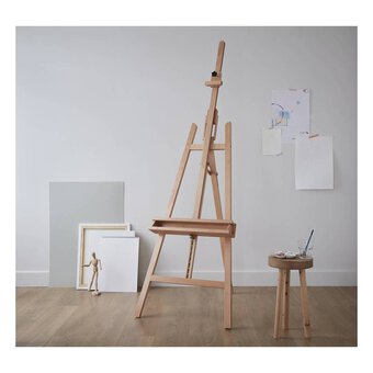 Wooden Bifold Display Easel with 2 Height-Adjustable Pegs, 65h  Floor-Standing Art Easel for Indoor Use - Cherry, Wood : Home & Kitchen