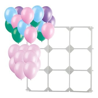 White Balloon Wall Grid and Balloons Bundle