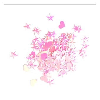 Pink Heart and Star Sequins 20g
