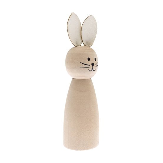 Wooden Bunny with Ears 12cm image number 4