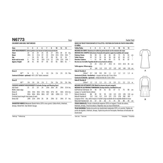 New Look Child and Teen Knit Dress Sewing Pattern N6773 (3-14) image number 5