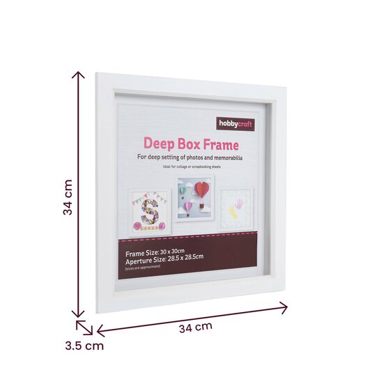 White Deep Box Frame 28.5cm x 28.5cm image number 4