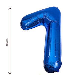 Extra Large Blue Foil Number 7 Balloon image number 2