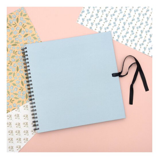 Spiral Bound Pastel Blue Scrapbook 12 x 12 Inches image number 2